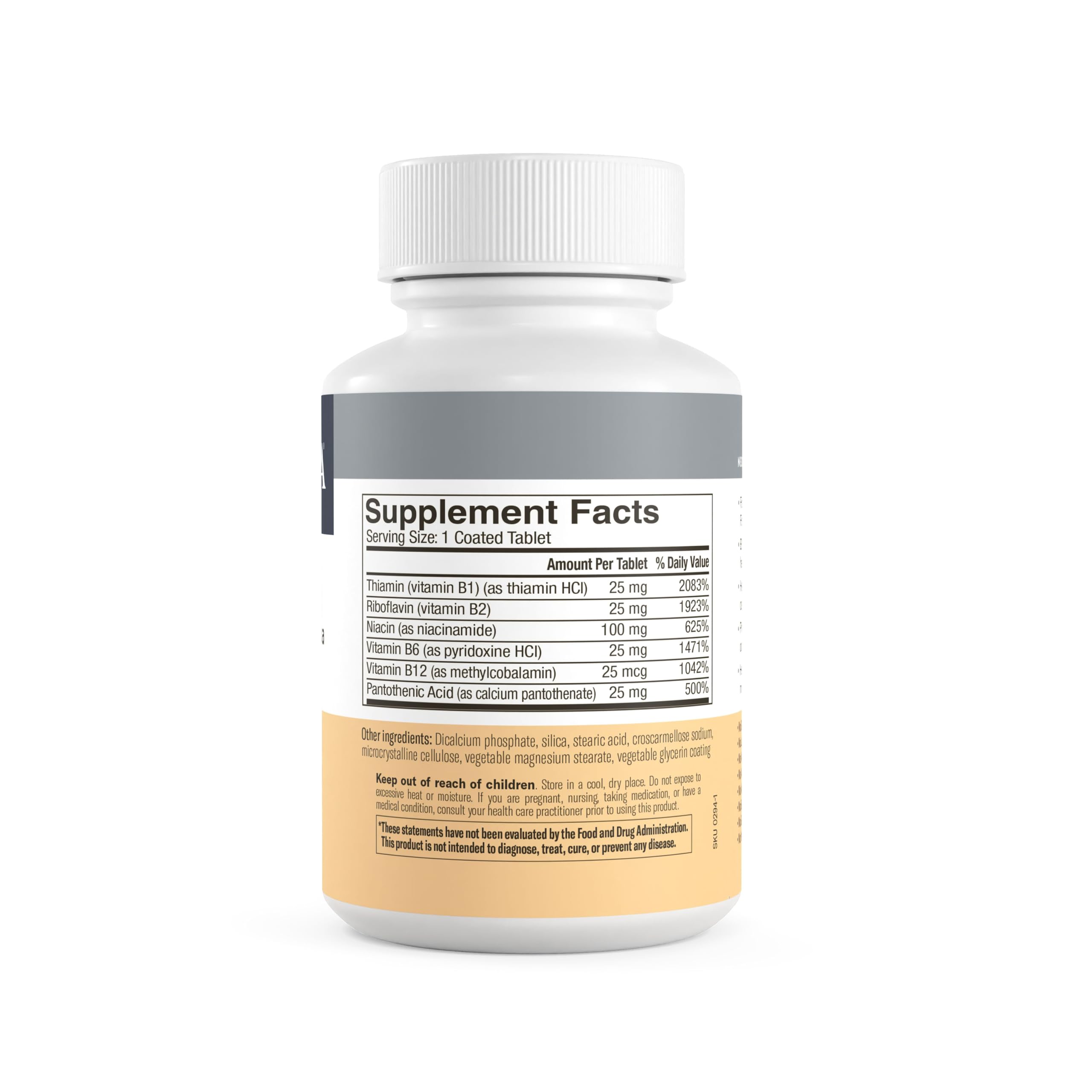 Freeda Vitamin B Complex No Folic No PABA - Super B Complex Kosher Vitamin Supplement with Vitamin B1 Vitamin B2 Vitamin B3 Vitamin B5 Vitamin B6 Vitamin B12 - Vit B Complex B for Women & Men (100 Ct) - Image 5